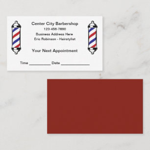 Barbershop Simple Budget Appointment Reminder Card