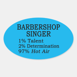 Barbershop Singer Hot Air Oval Sticker