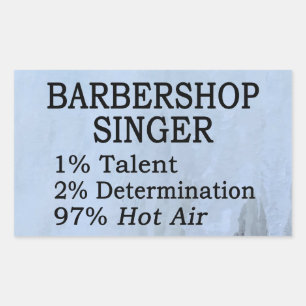 Barbershop Singer Hot Air Rectangular Sticker
