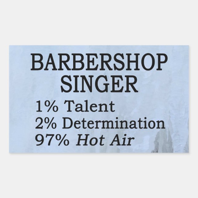 Barbershop Singer Hot Air Rectangular Sticker (Front)