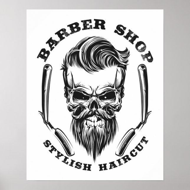Barbershop Skull Poster (Front)