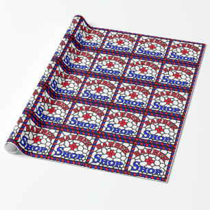 Barbershop Stained Glass Sign Wrapping Paper
