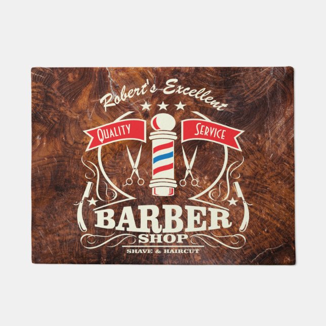 Barbershop Stylist Barber Modern Entrance Door Mat (Front)