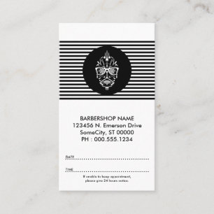 barbershop sugar skull appointment card