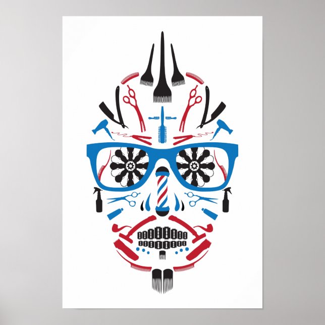 barbershop sugar skull poster (Front)