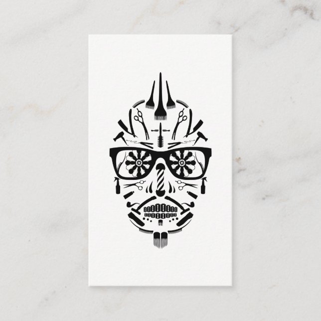 barbershop sugar skull stamp card (Front)