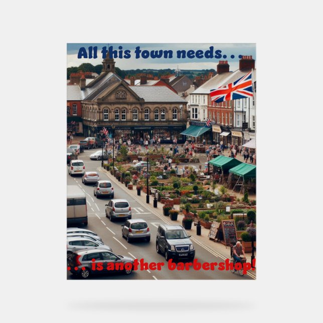 Barbershop Town Acrylic Sign (Front)