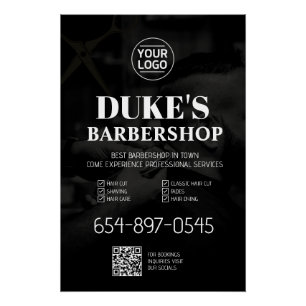 Barbeshop Services Custom Glossy  Poster