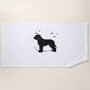Barbet Dog – Halloween Moon Silhouette Oversized T Beach Towel