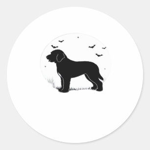 Barbet Dog � Halloween Moon Silhouette Oversized T Classic Round Sticker