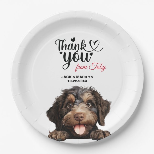 Barbet Dog Paper Plate (Front)