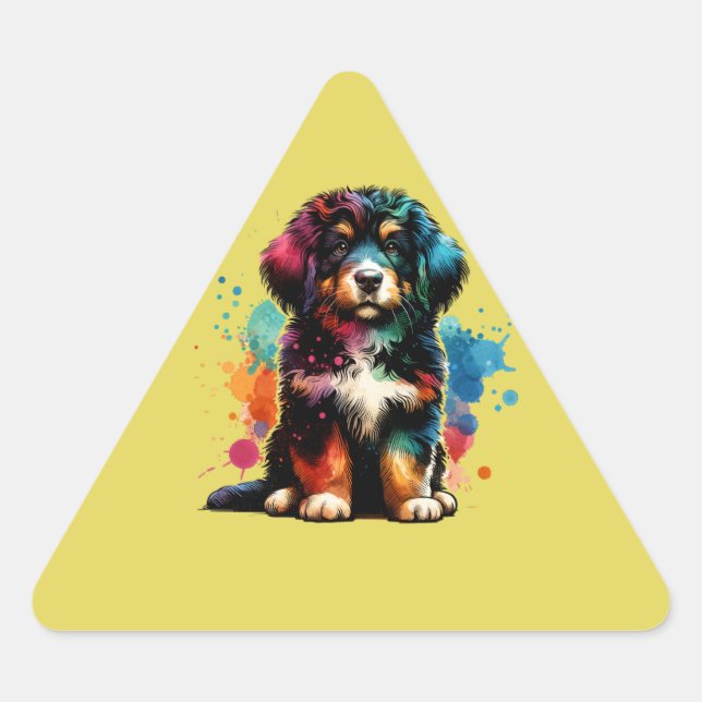 Barbet Dog Triangle Sticker (Front)