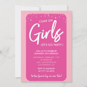 Barbi 18th birthday invitations Girl Trendy Girly