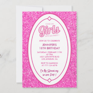 Barbi 18th birthday invitations Glitter Girl