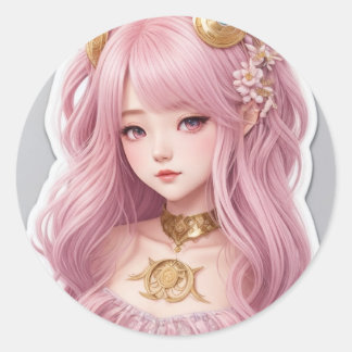barbie doll classic round sticker