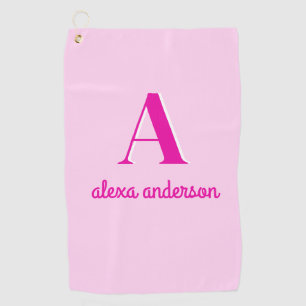 Barbie Pink Monogram Golf Towel