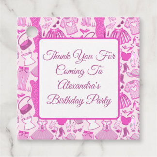 Barbiecore Pink and Hot Pink Fashion Pattern Favour Tags