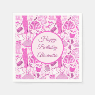 Barbiecore Pink and Hot Pink Fashion Pattern Napkin