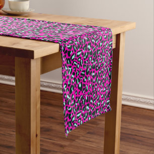 Barbiecore Pink Cheetah Leopard Animal Print    Short Table Runner