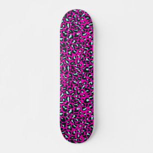 Barbiecore Pink Cheetah Leopard Animal Print    Skateboard