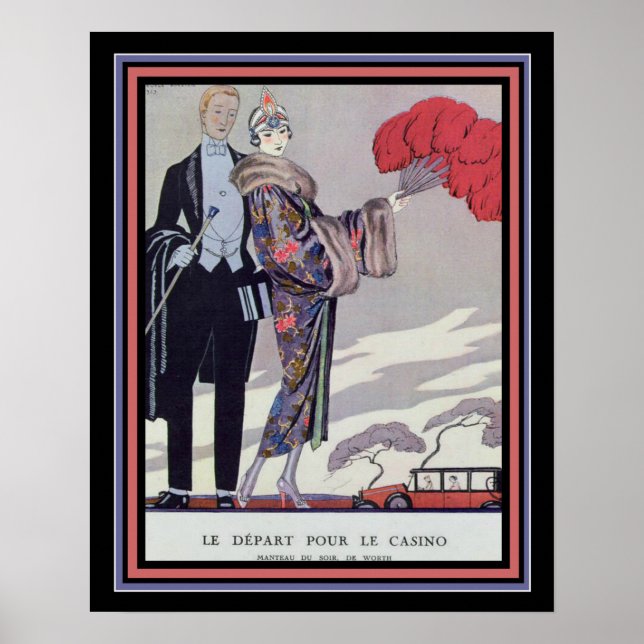 Barbier Art Deco "Leaving for the Casino" 16 x 20 Poster (Front)