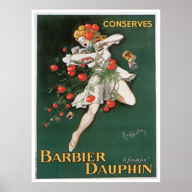 Barbier Dauphin Conserves Vintage Food Ad Art Poster (Front)
