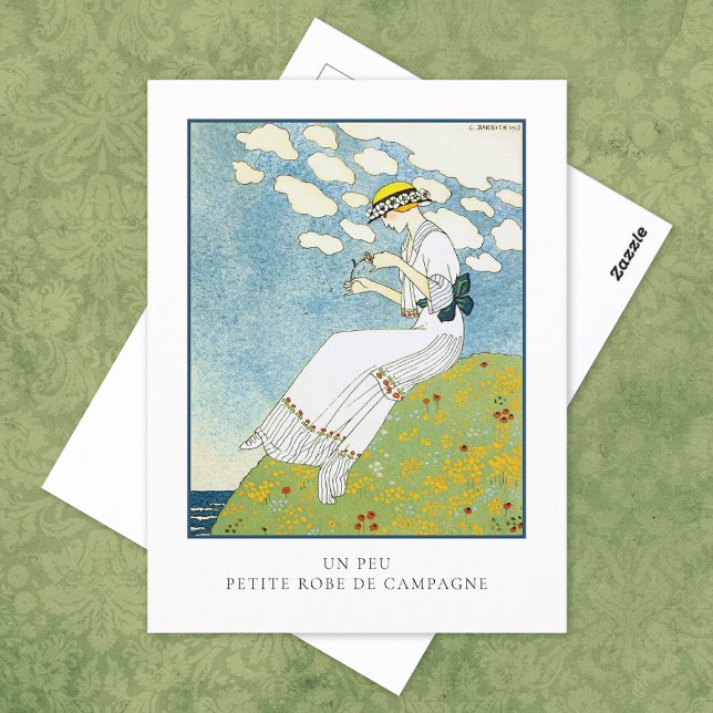 Barbier Little White Dress French Fashion Postcard (Creator Uploaded)