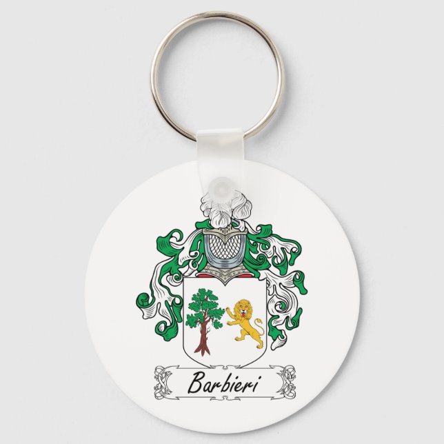 Barbieri Family Crest Key Ring (Front)