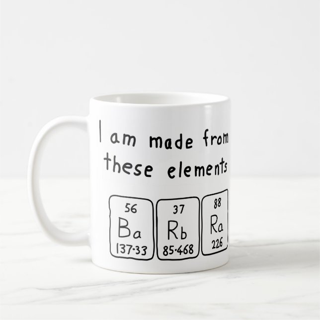 Barbra periodic table name mug (Left)