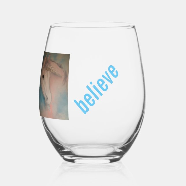 Barb's Unicorn Stemless Wine Glass (Back)