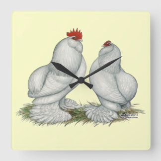Barbu d'Everberg Chickens Square Wall Clock