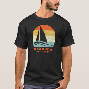 Barbuda West Indies Vintage Retro Sailboat Sailing T-Shirt