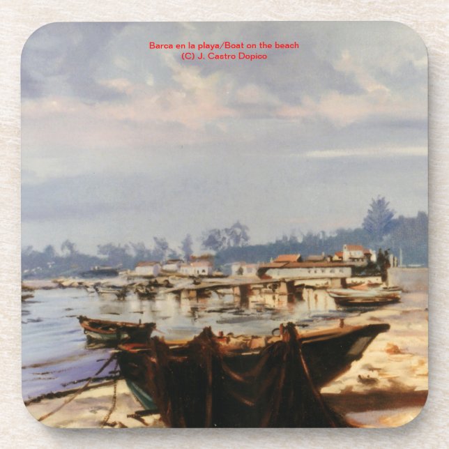 Barca en la playa/Boat on the beach Coaster (Front)