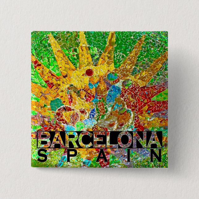 Barcelona 15 Cm Square Badge (Front)