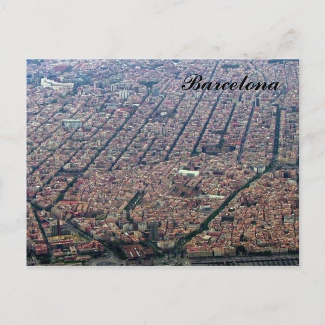 Barcelona Aerial Postcard (Front)