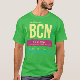 Barcelona Airport Stylish Luggage Tag BCN T-Shirt