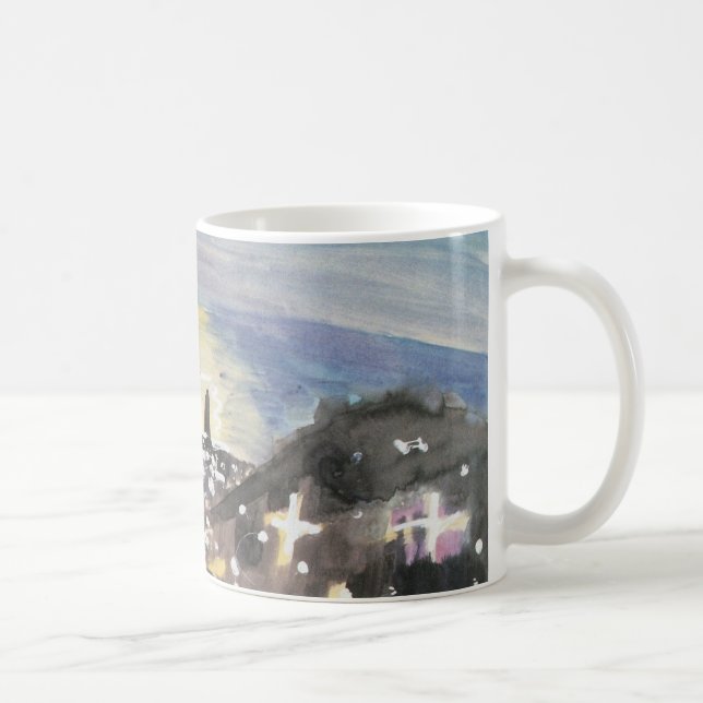 Barcelona at Night by Walter Gramatte Coffee Mug (Right)