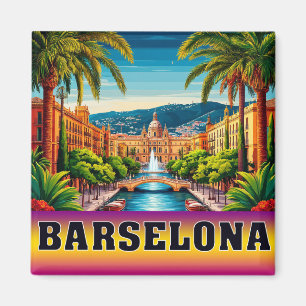 🧲 Barcelona Beach Vacation Memory Spain 🌊 Magnet