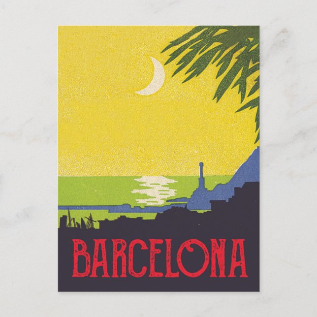Barcelona by Night Postcard (Front)