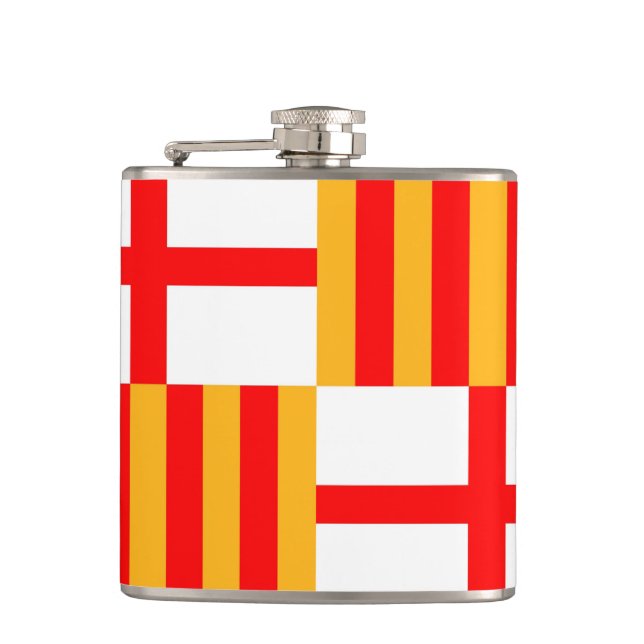 barcelona city flag spain hip flask (Front)