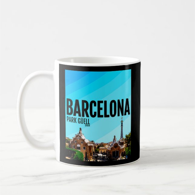 Barcelona City Spain Park Guell Barca Coffee Mug (Left)