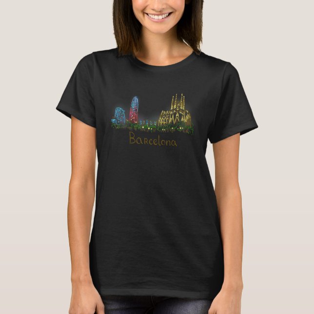 Barcelona City Spain souvenir  for men women 2 T-Shirt (Front)