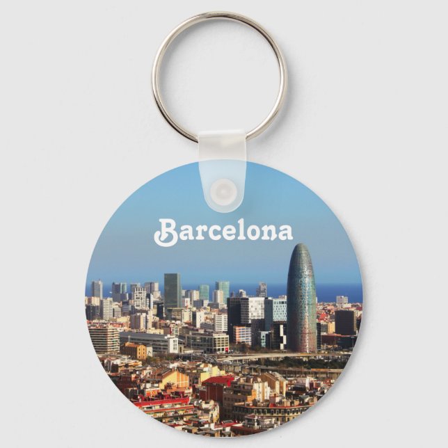 Barcelona cityscape key ring (Front)