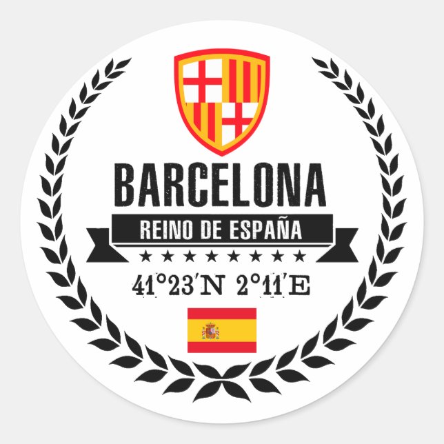 Barcelona Classic Round Sticker (Front)