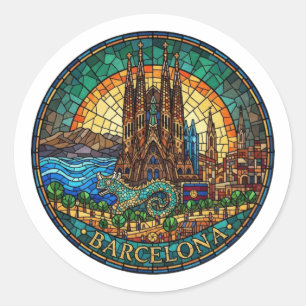 BARCELONA CLASSIC ROUND STICKER