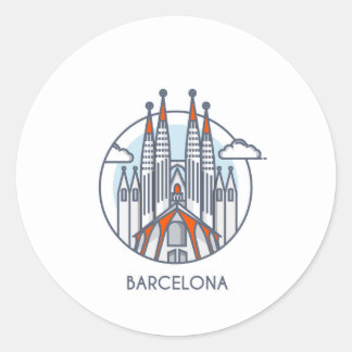 Barcelona Classic Round Sticker