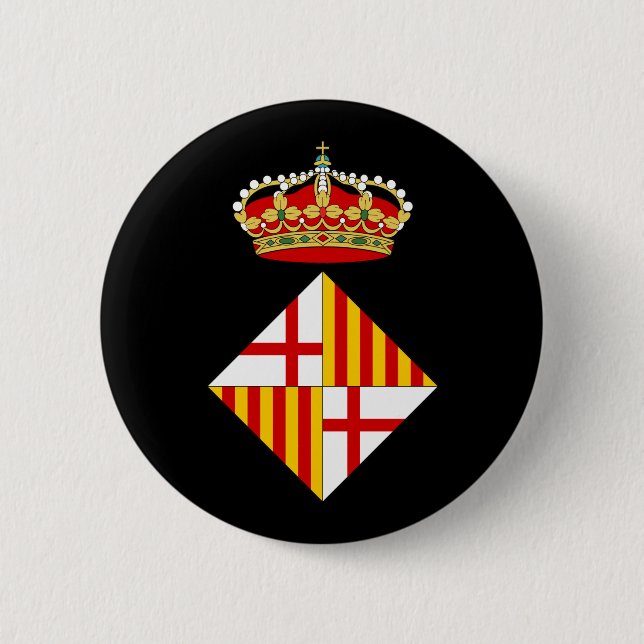 Barcelona Coat Of Arms 6 Cm Round Badge (Front)