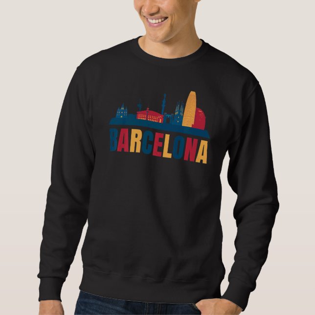 Barcelona Colourful Building Sweatshirt (Front)