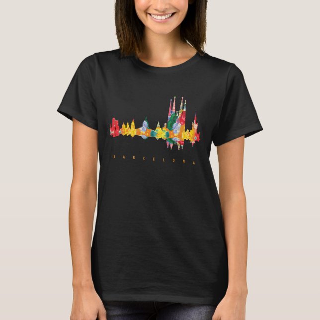 Barcelona Colourful Silhouette T-Shirt (Front)