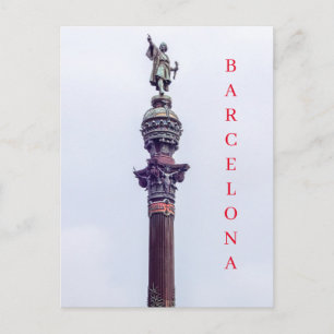 Barcelona Columbus Monument view postcard